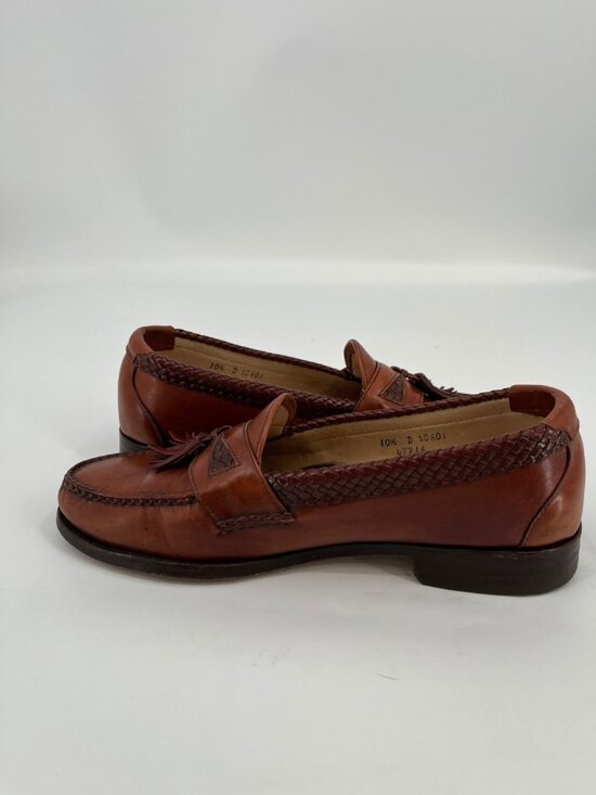 Allen Edmonds Maxfield Tassel Loafers Brown Sz 10.5D Leather Woven Trim Slip On main image 8
